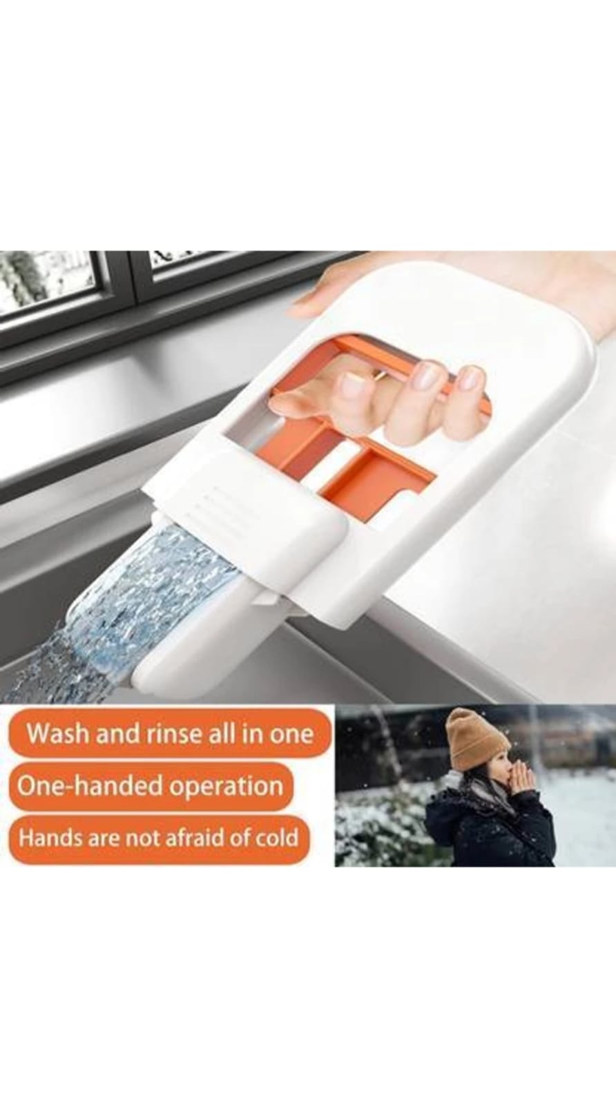 Mini Foldable Desktop Mop, Portable Cleaning Sponge, White, One-Hand Squeeze Handle, Replaceable Head, Wet/Dry Use for Bathroom Kitchen Glass
