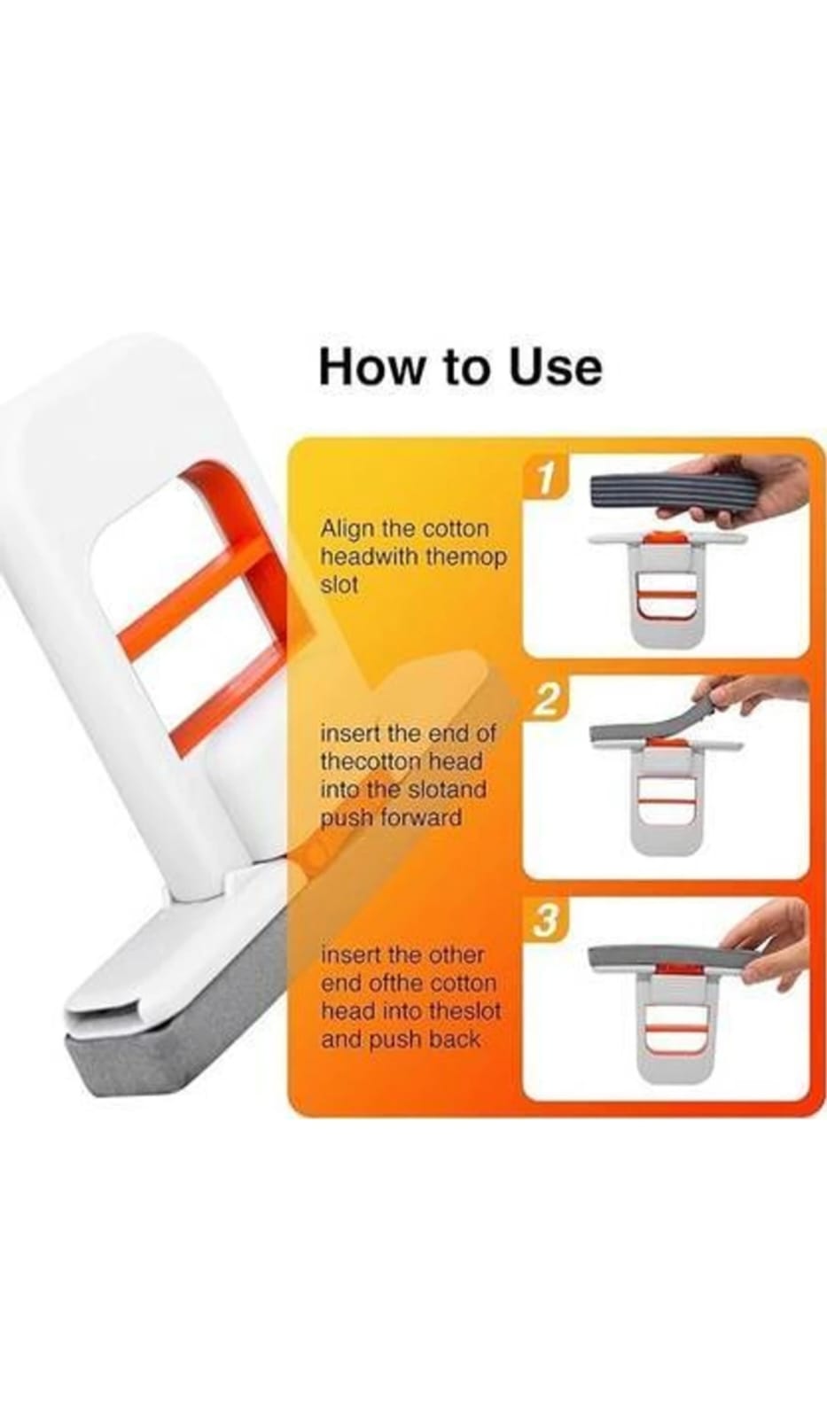Mini Foldable Desktop Mop, Portable Cleaning Sponge, White, One-Hand Squeeze Handle, Replaceable Head, Wet/Dry Use for Bathroom Kitchen Glass